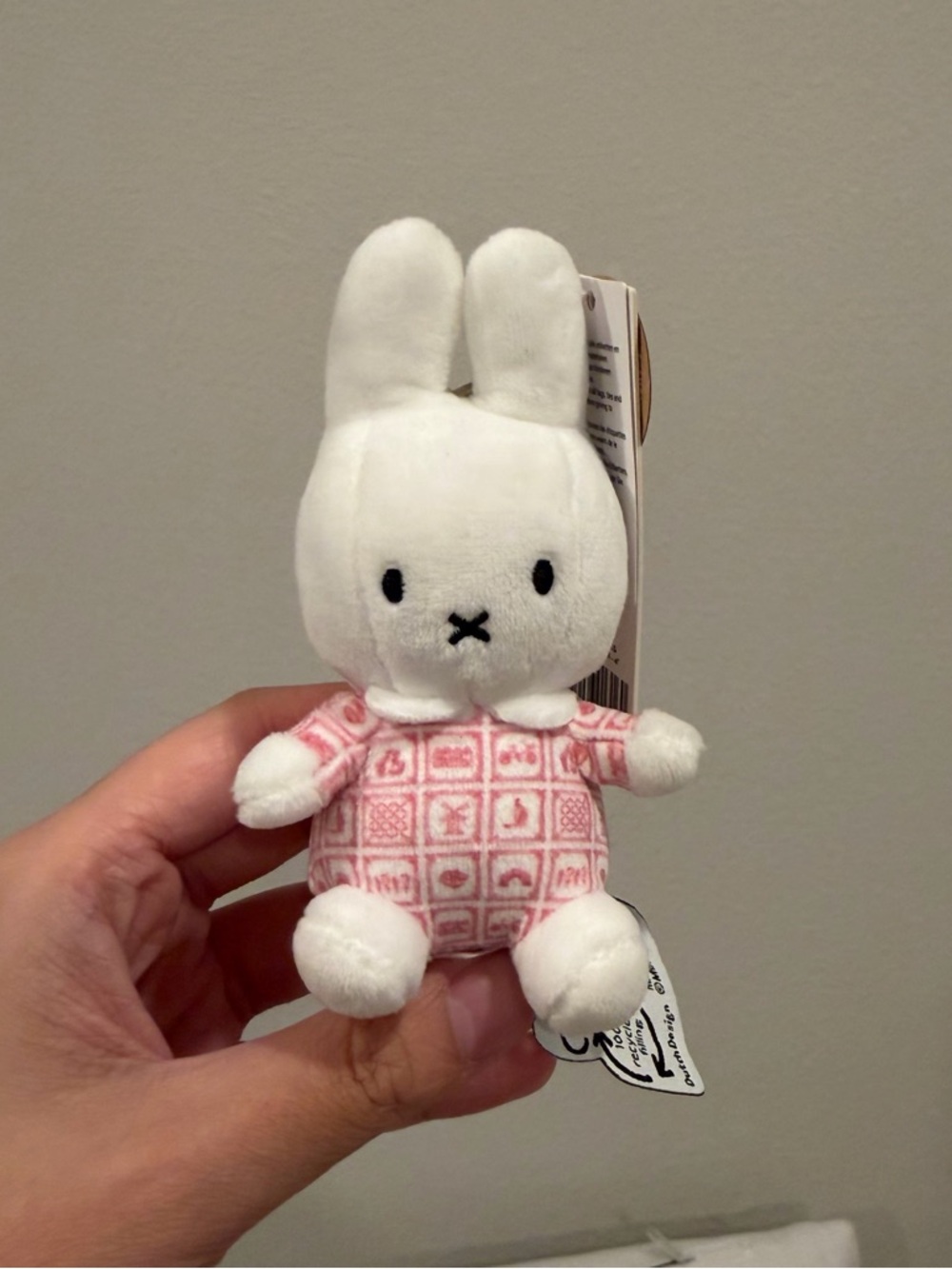 Bon Ton Toys Miffy Plush Rabbit White Pink Dress